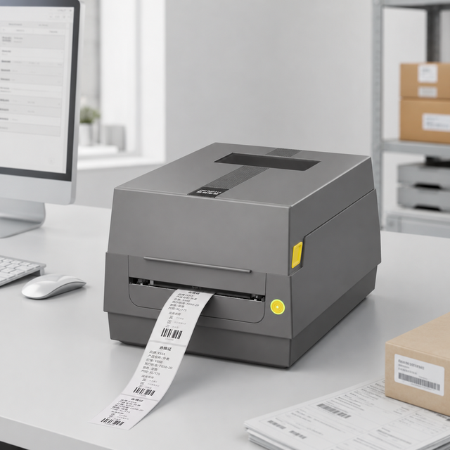 High Resolution 600 Dpi Thermal Transfer Label Printer 4 Inch Industrial Roll Ribbon Sticker Barcode Label Printer