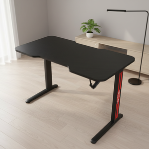 Simple Century <strong>100cm</strong> Modern Large Ergonomic Wood Computer <strong>Desk</strong> for Home Office Black Durable with Headphone Hook and Cup Holder - Product Image 3