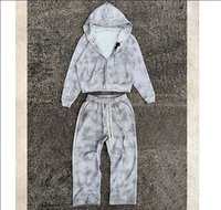 Ensemble de survêtements décontractés personnalisés en coton 100% avec fermeture éclair, cordon de serrage, détails en strass et motifs imprimés – Collection Automne, Fournisseur ODM, Coupe Oversize
