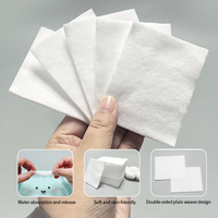 China Manufacturers Beauty Biodegradable 6*8cm Premium Organic Cotton Pads 1 Layer Soft Natural Square Face Clean Makeup Remover