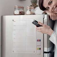 Calendario y Planificador Magnético Acrílico Spark para Refrigerador con Pizarra Transparente de Borrado en Seco de 3 mm de Grosor, Juego de Varias Piezas para el Regreso a Clases