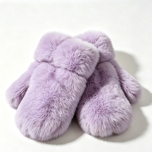Mitaines d'hiver en fourrure de lapin ultra douce, épaisses et chaudes, en peluche, pour femmes, multicolores, protection quotidienne contre le froid - Product Image 3