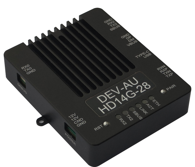 Lightweight Digital  Video Transmission for UAV FPV VTX VRX DJI O4 Rate 15Mbps Air-to-Ground 30KM 7 Channels Black Surface