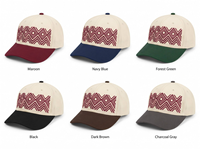 Cappellini Snapback a 5 Pannelli con Logo Personalizzato, Stampa Geometrica Astratta Bianca e Nera, Visiera Piatta in Cotone Twill Minimalista