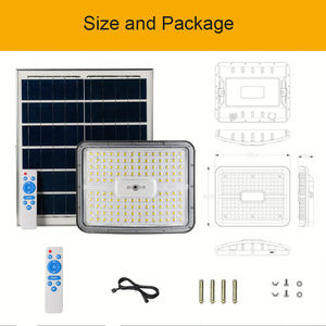Lampe d'inondation solaire à puces LED 170 avec minuterie à distance du capteur PIR et panneau réflecteur - Product Image 6