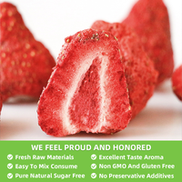 Bulk Krokante Fruit Snacks Groothandel Vriesgedroogde Aardbeienstukjes Suiker Vrij Vriesgedroogde Aardbeienplakjes voor Yoghurt Havermout
