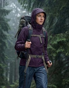 Veste de pluie pour <span class=keywords><strong>femme</strong></span> Pioneer Camp, veste imperméable à capuche, coupe-vent léger, manteaux de pluie pour la randonnée en plein air, les voyages - Product Image 2