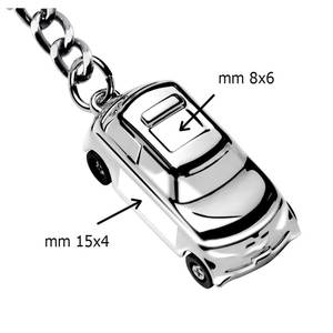Porte-clés de voiture en métal, finition argentée, mini pendentif de véhicule, accessoire de chaîne de porte-clés - Product Image 2