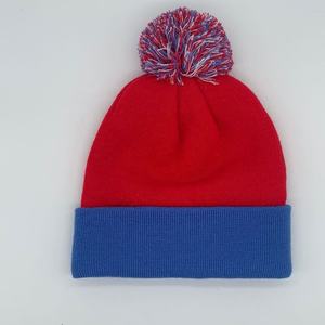 Chapeau d'hiver personnalisé de luxe pour hommes et femmes, <span class=keywords><strong>bonnet</strong></span> en tricot bicolore, broderie 3D, <span class=keywords><strong>pompon</strong></span>, logo personnalisé, plage et affaires - Product Image 2