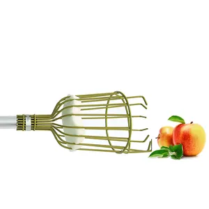 Cosechadora de frutas de jardín, herramienta telescópica, mango de aluminio, recolector de frutas extensible