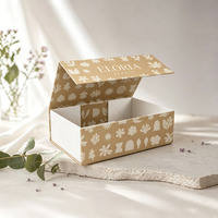 Boîte rigide magnétique en papier kraft avec logo blanc imprimé sur mesure pour emballage cadeau haut de gamme