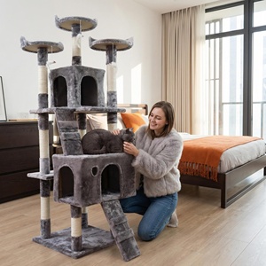 <strong>Large</strong> <strong>Cat</strong> <strong>Tree</strong> with Sisal Post Integrated Jumping Platform <strong>Cat</strong> <strong>Climbing</strong> &amp; <strong>Cat</strong> House - Product Image 1