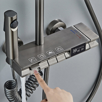 Luxe Automatique Affichage Numérique Robinet Acier Inoxydable Piano Clé Système De Douche Mélangeur À Température Constante