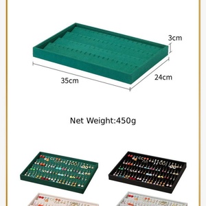 Présentoir à boucles d'oreilles personnalisé en velours et flanelle, grande capacité, plateau de rangement pour bijoux - Product Image 3