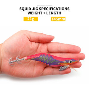 Señuelo de calamar para pesca en aguas profundas, cebo de pulpo luminoso de madera, camarón, plantilla de calamar, personalizado, n. ° 3,5 - Product Image 2