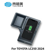 YULINME Passend für Toyota Prado LC250 EMC Qi 15W Rutschfeste Silikon-FOD Schnelle Kabellose Ladestation Schutzmatte Original Zubehör