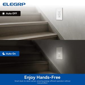 Prise décorative ELEGRP avec veilleuse, prise murale électrique avec éclairage LED intégré, prise résistante aux manipulations - Product Image 5