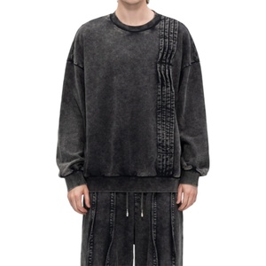 Sweat-shirts à capuche oversize personnalisés 100 % coton à manches longues, épais, effet délavé à l'acide - Product Image 1