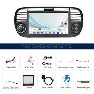 Podofo 7'' pour Fiat 500 2007-2015 Autoradio Android Stéréo 2+64GB Écran IPS CarPlay/Android Auto GPS WiFi FM/RDS ASP ODM - Product Image 6