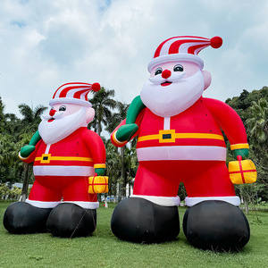 Décoration de Noël gonflable personnalisée Père Noël avec éclairage LED extérieur, 2,1 m de haut, en plastique moulé, style traditionnel - Product Image 2