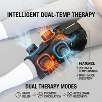 Masajeador de Rodilla Inalámbrico Recargable Multifuncional con Terapia de Calor y Frío Alternante y Compresión de Aire para Piernas Frías