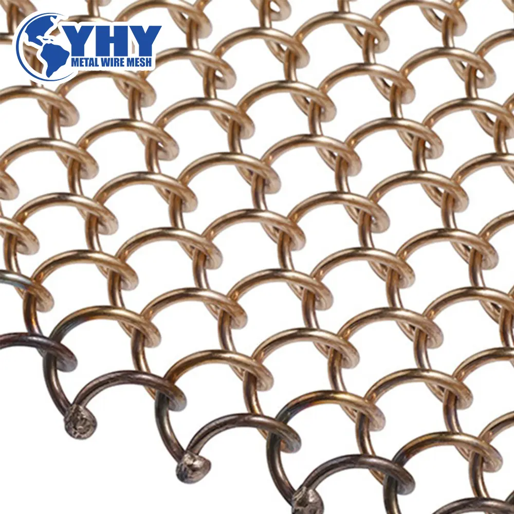 mesh curtain made from low carbon steel, stainless steel,aluminum,copper,brass wires