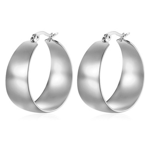 High End Jewelry Female Charm <b>Fine</b> Gold Plated Stainless Steel Luxury Hoop <b>Earrings</b> for Women - Product Image 2
