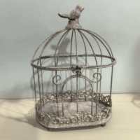 Décorwellarts – Support de plante suspendu en métal vintage français, revêtement poudré, écologique et durable, pour cage à oiseaux, pot de fleurs, jardin et maison