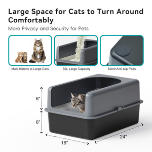 Langlebige pulver beschichtete Edelstahl Schwarz Farbe Custom ized Kitty <span class=keywords><strong>Cat</strong></span> Toiletten box Großhandel Große Haustier Katzenstreu Pfanne Sandkasten - Product Image 4