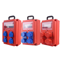 Caja de Conexiones de Plástico Impermeable, 4 Tomas, 2x10A, 2x16A, 5 Pines, 30mA, RCD, 1P+N, 63A, IP65, 220V, Caja de Distribución para Exteriores