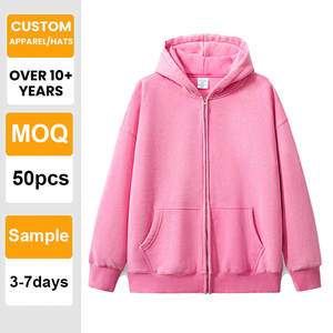 Vente en gros de sweat-shirt à capuche en molleton à double fermeture éclair de qualité supérieure, poids lourd, 360 GSM, délavé à l'acide, surdimensionné, personnalisable - Product Image 1