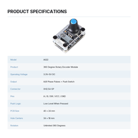 Module d'encodeur rotatif à 360 degrés, encodeur incrémental avec bouton poussoir pour projets de contrôle de moteur Arduino