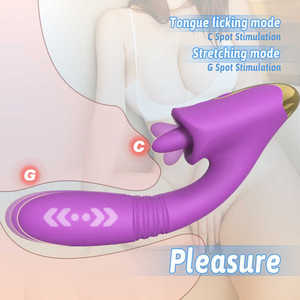 3-in 1G-Punkt Schub vibrator mit Klitoris lecken Zunge Silikon Dual Stimulation Sexspielzeug für Frauen