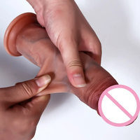 Dildo realista de silicona líquida de 8 pulgadas con ventosa, juguete sexual para masturbación femenina, dildo grande.