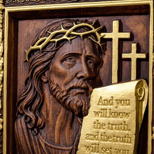 Placa de Madera con Retrato de Jesús Cristiano, Versículo Bíblico, Regalo Religioso de Libertad para Decoración de Pared de Iglesia u Hogar - Product Image 5