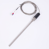 Capteur de température en acier inoxydable thermocouple de sonde à ressort à vis filetée de type PT100/K/E