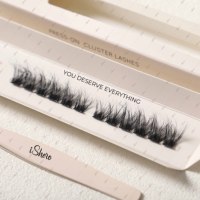 Nouveaux designs – Faux cils pré-collés 3 lignes, confortables et longue durée, pose facile, effet volume, vente en gros, DIY, grappes de cils bordeaux
