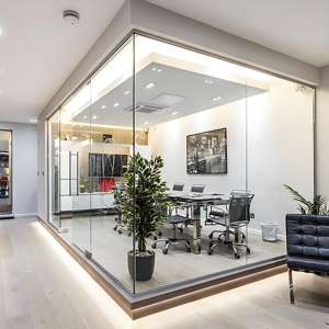 42dB High Soundproof Fire Resistant Modern Frameless Glass Partition Modular Design OEM/ODM Meeting <strong>Room</strong>/Office/Hotel Living - Product Image 2