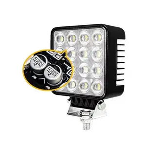 Lampe led de travail, 4x4, 16 ampoules, 48W, valise d'énergie, lampe Spot pour véhicule tout-terrain, camion, remorque, bateau, tracteur, 4WD