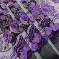 Nouveau tissu brodé multicolore pour vêtements et robes, tissu en tulle brodé de fleurs 3D de haute qualité