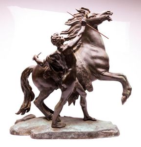 Famoso classico bronzo greco antico romano statua a grandezza naturale uomo addomesticamento scultura cavallo - Product Image 1