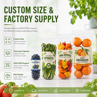 Bolsas de Embalaje para Productos Frescos de Grado Alimenticio Transparentes del Fabricante, Bolsas para Frutas y Verduras CPP Microperforadas con Logotipo Personalizado