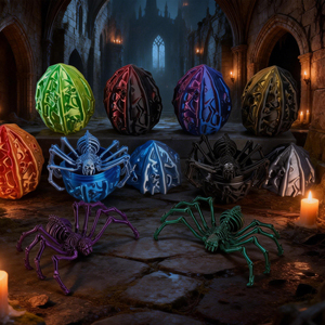 Vashine Araignée en <span class=keywords><strong>cristal</strong></span> flexible imprimée en 3D avec œuf, insecte, jouets de collection pour enfants, œuf d'araignée amusant et créatif imprimé en 3D - Product Image 1