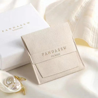 Pochette à rabat double face en velours pour bijoux, sac anti-poussière avec bouton-pression, pochette cosmétique en velours