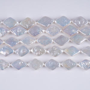 Perle d'eau douce naturelle de forme baroque de 10*14 mm, perle de forme diamant, perle lâche de couleur pour la fabrication de bijoux faits main, accessoire semi-fini - Product Image 5