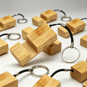 Wooden Mobile <b>Phone</b> Stand Mini Desktop Holder Portable With Key <b>Ring</b> For Desk Use - Product Image 2