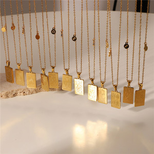 Collar con Colgante <span class=keywords><strong>de</strong></span> Tarot del Zodiaco Personalizado, Joyería <span class=keywords><strong>de</strong></span> Cartas del Tarot <span class=keywords><strong>de</strong></span> los 12 Signos del Zodiaco, Chapado en Oro <span class=keywords><strong>de</strong></span> 18k, Acero Inoxidable - Product Image 3