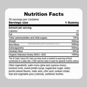 Caramelle Gommose <span class=keywords><strong>3</strong></span> in 1 per il Benessere con Shilajit, Muschio Marino e Ashwagandha più Miele di Manuka, 30 Porzioni per Bottiglia - Product Image 5