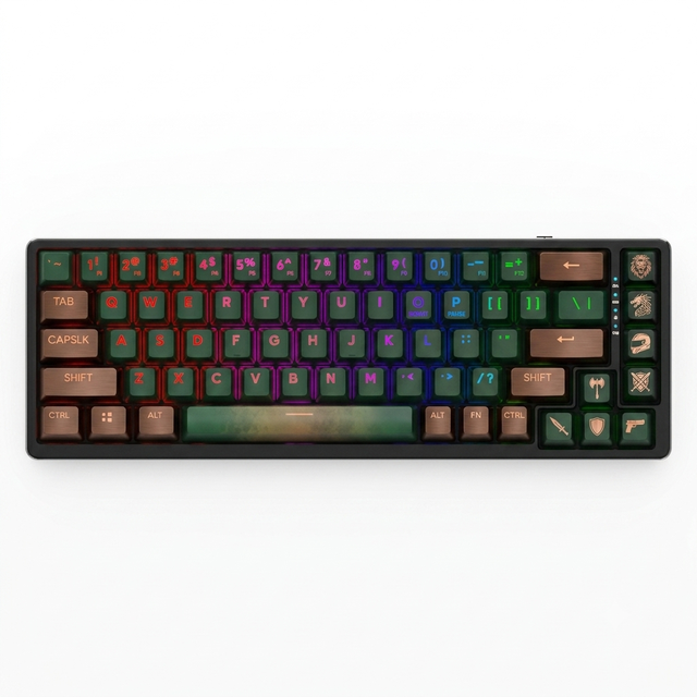 Hot-Swappable ANSI ISO Mechanical Keyboard With RGB Backlit PBT Dye-Sub Keycaps Custom Design