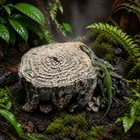 Décor de habitat réaliste pour reptiles : Tronc d'arbre en résine à l'aspect naturel pour tortue, grenouille, lézard léopard, araignée – Plateforme de basking